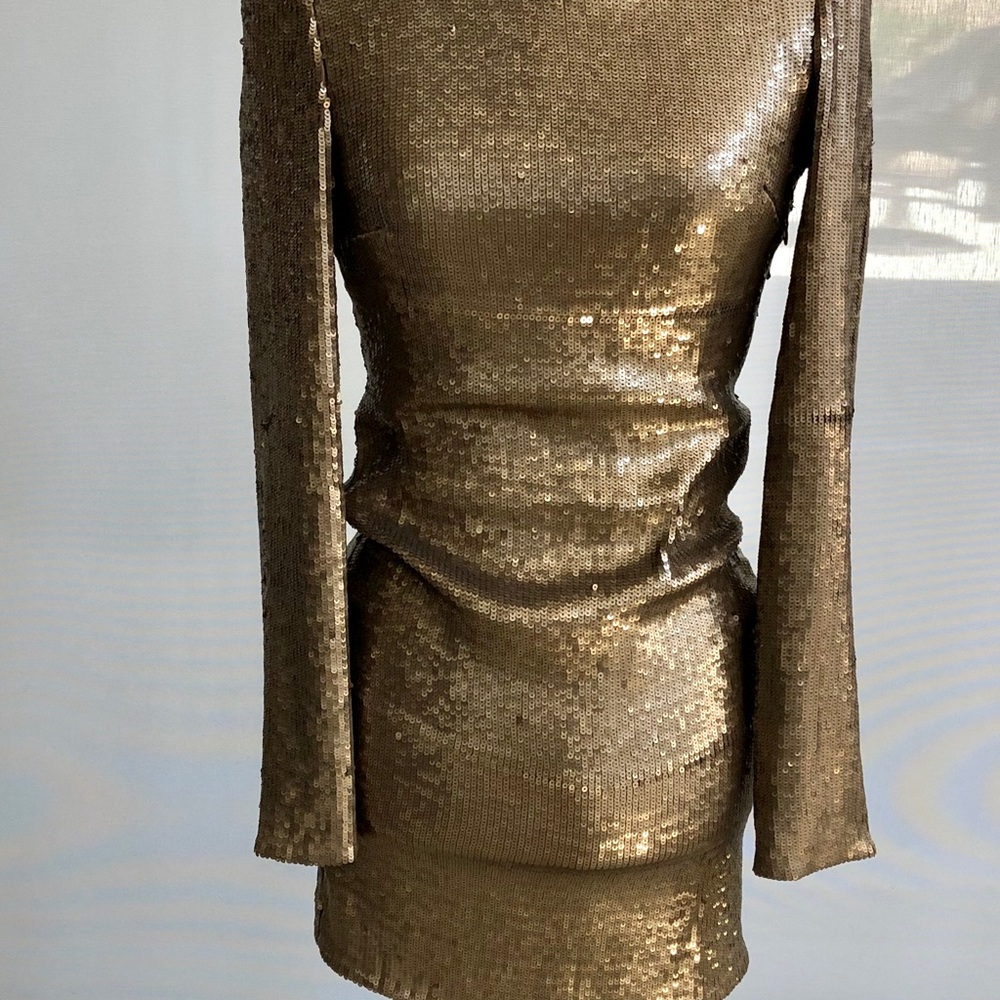 Haute Hippie silk sequin dress in bronze